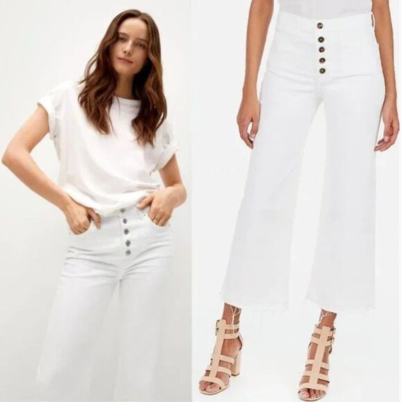 DL1961 Hepburn High Rise Wide Leg Flare Jeans in Tallic Size 29  Button Fly - Picture 1 of 15